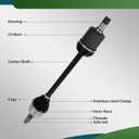 2 PCS Front CV Axle Shaft Assembly Compatible with Pilot V6 2009 2010 2011 3.5L MDX V6 2007 2008 2009 3.7L Left Right Driver Passenger Side FWD 44305STXA02 44306STXA02