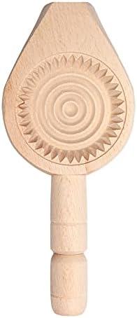 Onart Home - Wooden Cookie Molds for Baking | Traditional Handmade Maamoul Molds | Biscuit Cake Pastry Sweet Cookie Cutter | Mid-Autumn Festival Practical Hand Pressed Cake Mold