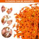 16 Bundles Artificial Mums for Outdoors Garden Home Decoration Fake Mums Decoration UV Resistant Fake Mums Silk Faux Flower Plastic Plants for Outside No Fade Fall Decor for Front Porch Pot Decor