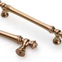 Asidrama 6 Pack 5 Inch(128mm) Champagne Bronze Kitchen Cabinet Handles,Brushed Brass Cabinet Pulls Kitchen Cabinet Hardware for Cupboard Gold Drawer Pulls (5" Hole Center)