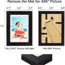 BAIJIALI 4x6 Picture Frame Distressed Farmhouse Wood Pattern Set of 4,Display 3.5x5 with Mat or 4x6 Without Mat,Multicolour