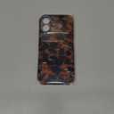 Cute Phone Case for iPhone 17 Case Amber Pattern Leopard Full Camera Protective Slim Shockproof Cool Trendy Aesthetic-Brown Tortoise Shell