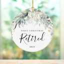 Retirement Christmas Ornament 2025, First Christmas Retired Ornament 2025, Retirement Gifts for Women 2025, 2.9" Ceramic Retired Gifts Keepsake