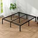 Metal Platform Bed Frame Queen Size, 14 Inch Height with Heavy Duty Steel Support, No Box Spring Needed, Easy Assembly and Underbed Storage,Black