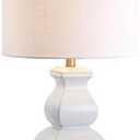 JONATHAN Y JYL3049B Vienna 25.5" Ceramic LED Table Lamp Contemporary Transitional Bedside Desk Nightstand for Bedroom Living Room Office College Bookcase LED Bulb Included, White/Gold