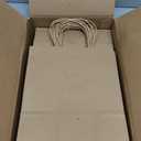 vanhel 50 PCS Gift Bags with Handles,8 x 4.25 x 10.5 Inches,Gift bag,Brown Paper Bags with Handles bulk, Shopping,Party, Retail, Merchandise, Favor