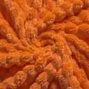 Vessia Flannel Fleece Throw Blanket(50x70 inch), 3D Jacquard Burnt Orange Fuzzy and Warm Blanket for Couch,Sofa,Bed,Chair, 300GSM Super Soft Touch Cozy Lightweight Throw for All-Season Home Decor