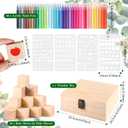 Draupnir 92 Pcs Fun Baby Shower Games Sign Kit Babies Coloring Blocks for Baby Shower, Wooden DIY Blank Blocks Freehand Painting with 36 Paint Markers