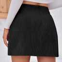 Wenrine Womens Corduroy Mini Skirt High Waisted Basic Casual A-line Short Skirts