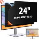 [2 Pack] 24 Inch 16:9 Magnetic Privacy Screen for Monitor Anti-Glare, Blue Light Filter, Anti-Spy Reusable Removable Privacy Filter for 16:9 Widescreen Desktop Display (Black)
