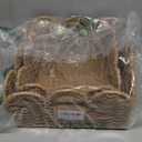 StorageWorks Scalloped Wicker Basket, Woven Baskets for Storage, Rattan Baskets with Handles, Paper Rope Basket for Organizing and Decor, 2 Pack