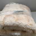 Waterproof Cream Calming Dog Blanket Beige Fluffy Long Faux Fur Pet Throw Blankets for Cats Puppy Couch Sofa Covers Washable Love Bed Cover(Beige,M-57x40in)