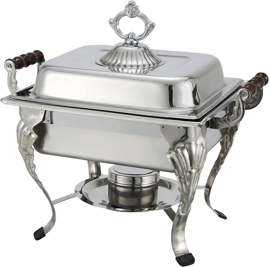 Winco Half Crown Chafer, 4-Quart, Stainless Steel