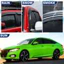 Window Rain Guards for Honda Accord 2018-2022 Window Visors Accessories | Out-Channel Tape-On Low-profile No-drill Style Side Wind Deflector Width is 3 Inches Reduces Wind Noise