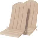 Adirondack Chair Cushion Set of 2 Indoor Outdoor Furniture Cushions Rocking Chair Cushions with Straps Replacement Folding Patio Chair Pad,19.7x18.9x1.5 Inch Khaki