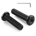 100Pcs 1/4-20 Bolt, 1/4-20 x 1 Flat Head Hex Socket Cap Screws, 304 Stainless Steel 18-8 Furniture Bolts, Black Zinc Finish, Full Thread (with Hex Spanner)