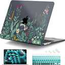 DONGKE Compatible with M5 MacBook Air 15 inch Case 2026 2025-2023 A3448 A3241 A3114 A2941 M4 M3 M2 Liquid Retina Display Touch ID, Protective Hard Shell Cover & Keyboard Skin - Garden Florals