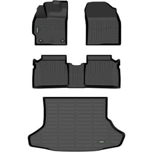 ANBINGOFit Toyota Prius Floor Mats 2010-2015& Cargo Liners All Weather Mats for Prius for Prius Car Weather Mat TPE Car Matt Rugs for Prius Rubber Trunk Carpet for Prius
