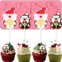 2 x 1 Pcs Christmas Candy Mold, Santa Claus Chocolate Fondant Mold, Reusable Kitchen Baking Supplies for Cake Decoration Cupcake Topping Flower Paste Cookie Mousse Sugar Craft DIY Clay Resin