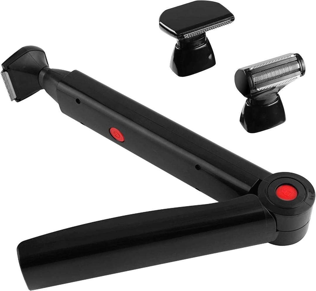 FERRISA Mens Back Shaver, Body Shaver for Men with 2 Shock Absorber Flex Heads, Men's Back Shavers with Long Handle with Facial Razor & 10 Blades