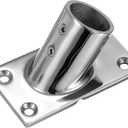 Marine Boat Rectangular Base，Heavy Duty 316 Stainless Steel Yacht Hand Rail Fitting Rail Tube Stanchion Base Column Accessories (1 1/ 4inch, Option: 60Degree)