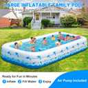 Extra Large Inflatable Swimming Pool – 165" x 76" x 22" Oversized Blow Up Pool for Adults, Big Family Backyard Pool with Pump, Thickened Kiddie Pool for Summer Water Party, Easy Set Up