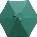 Sunnyglade 7.5' Patio Umbrella Outdoor Table Market Umbrella with Push Button Tilt/Crank, 6 Ribs (Dark Green)