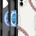 Heavy Duty for iPhone 17 Case - Compatible with MagSafe Shockproof Protective Rugged Magnetic Men Military Grade Shock Drop Proof Durable Strong Phone Cover Funda for Apple 17 Case, Baseball