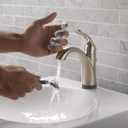 Delta Faucet Lahara Single Hole Bathroom Faucet with Touchless Technology, Brushed Nickel Bathroom Sink Faucet, Single Handle Bathroom Faucet, Bath Faucet, Push Pop-Up Drain, Stainless 538T-SS-DST