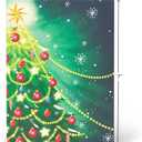 2 x Christmas Tree Pop Up Card, Merry Christmas, Pine Tree, Snowflakes, Balls, Snow, Light, 3D Greeting Card, Gift for Xmas, 5x7 - Includes Envelope And Message Note