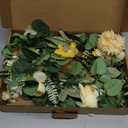 MISSPIN 5.9Ft Eucalyptus Garland with Flowers, Artificial Fake Flower Greenery Spring Garland for Baby Shower Wedding Mantle Table Centerpiece Spring Decor (Yellow)