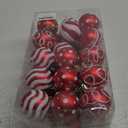30ct Christmas Balls Ornaments - 2.36 Red and White Christmas Ball Ornaments, Shatterproof Christmas Balls Ornaments for Christmas Tree, Hanging Ornaments for Xmas Trees Holiday Party