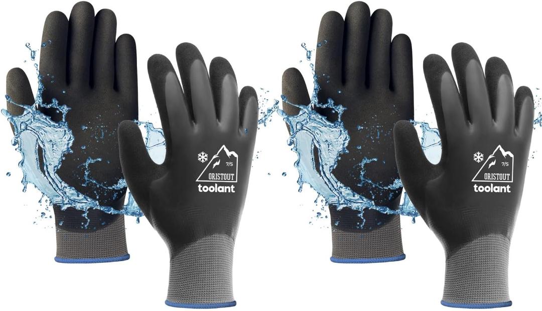 Waterproof Winter Work Gloves for Men and Women, Touchscreen, Freezer Gloves, Thermal Insulated, for Cold Weather (Large, Gray)