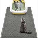 WePet Cat Litter Box Mat, Kitty Premium PVC Pad, Durable Trapping Rug, Phthalate Free, Urine-Resistant, Scatter Control, L 35 x 23 Inch, Grey