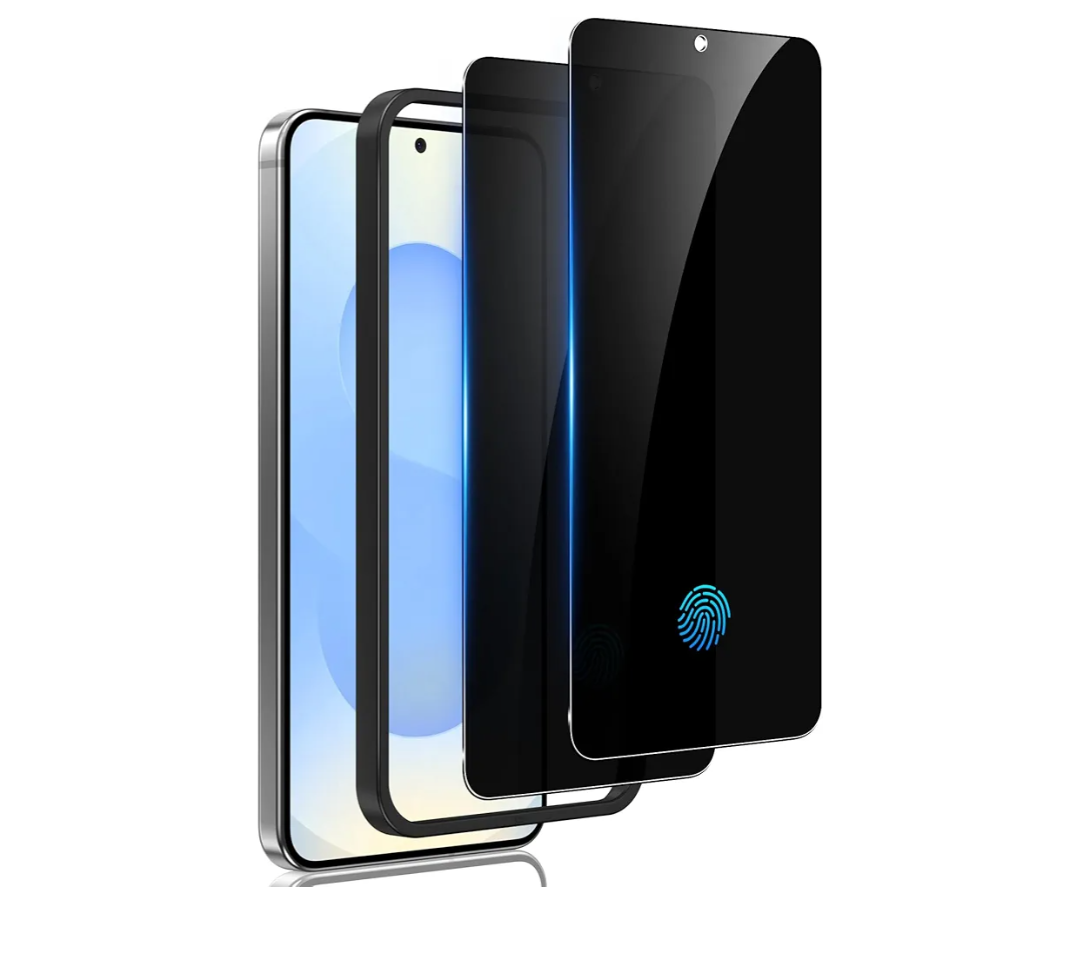 2 Pack for Samsung Galaxy S25 Plus Privacy Screen Protector Tempered Glass, Fingerprint Unlocking, 25° Anti Spy, Full Coverage, Case Friendly, Easy Installation, Compatible with Galaxy S25+