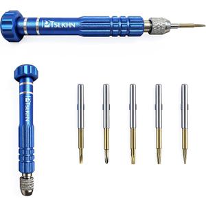 5-in-1 Multifunctional Small Screwdriver, PTSLKHN S2 Steel Magnetic Screwdriver Kit for Eyeglass, Sunglasses, Electronics, Cellphone, Jewelry and More
