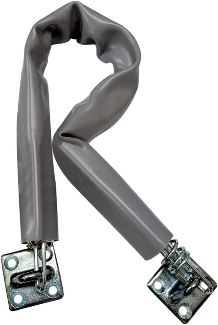 QCAA Extra Heavy Storm Door Chain Check, 20-1/2" Length, Zinc Die Cast Bracket, Satin Chrome, Steel Hook, Plastic Tube, 1 Pack, Made in Taiwan