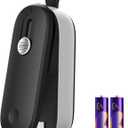 FEPPO Mini Bag Sealer, 2 in 1 Bag Sealer Heat Seal with Cutter, Portable Vacuum Sealer Handheld Bag Resealer Machine with Lanyard for Plastic Bags Food Snack Storage (Batteries Included) (Black/Silver)