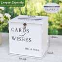 White Acrylic Card Box with Slot & Lock, DIY Large Wedding Card Boxes for Reception, Elegant Money Envelop Card Box for Party Wedding Birthday Baby Shower Graduation Table Decor