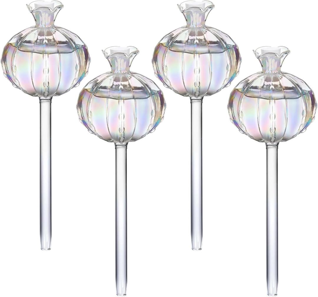 Glass Plant Watering Device Pomegranates Self Watering Planter Insert Glass Automatic Plant Waterer For Garden