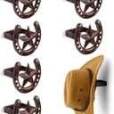 Cowboy Hat Hanger Wall Mount, 6 Pack Cowboy Hat Rack, Bridle Hook for Tack Room, Metal Horseshoe Hook, Horseshoe Decor, Western Hat Hook for Wall, Hat Holder for Entryway Closet, Horse Supplies (Antique Bronze)