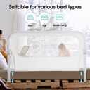 NUTIKAS Baby Bed Rail Guard for Toddlers -47" Toddler Bed Rails for Twin, Full, Queen, King Bunk Size Bed Swing Down Bedrail Extral Tall Child Safety Side Railing Guards for Kids