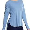 BALEAF Women's Sun Shirts UPF 50+ Long Sleeve Hiking Tops Lightweight Quick Dry UV Protection Outdoor Clothing (Large, 02-cationic Blue)