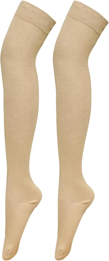 Women Thigh High Socks Cotton Warm Over the Knee Socks Long Knee High Boot Stockings Leg Warmer 3 Pack S/M