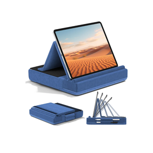 KDD Tablet Pillow Stand, Multi-Angle Viewing Ipad Holder for Lap, Bed and Desk, Foldable Soft Pad Dock with Stylus Mount Compatible with Ipad Pro 12.9, 10.5, 11, Air, Mini, Phones, Books, E-Reader