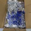6 Pack Metallic Foil Spary Centerpieces for Tables, Silver Navy Blue Centerpieces for Tables Decorations, Star Brust Table Centerpieces for Birthday Graduation Wedding Baby Shower Party
