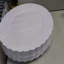 U-QE 25 Count Oval White Plastic Plates - 13.4 inch Large Disposable Plates Heavy Duty, Ideal for Party, BBQ, Picnic and Weddings