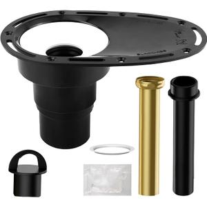 Upgrade Freestanding Tub Drain Rough-in Kit with CUPC Certification, Includes Brass and ABS Pipe, Clean Tub Drain No Leaks. (Patent No US11168467B2) (Matte Black A)