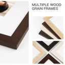 FinalFind 16x20 Picture Frame with Mat for 11x14 Set of 3, Drak Brown Wood Grain 16x20 Frames for Horizontal & Vertical Wall Mounting (3 Pack,Walnut)