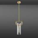 YKYQQLT Mondern Brass Island Pendant Light, 12'' Glass Pendant Lights, Gold Kitchen Island Pendant Light Fixture, Farmhouses Pendant Light, for Kitchen, Dining, Bathroom, Bedroom, Bulb Included